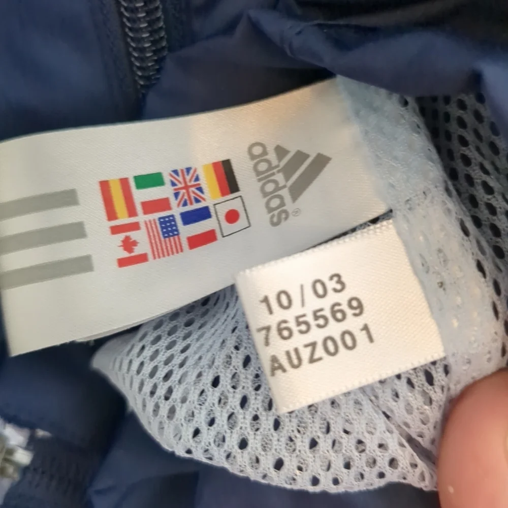 Adidas Windbreaker Women's Medium Navy Light Blue Spring Jacket Light Weight - Picture 7 of 8